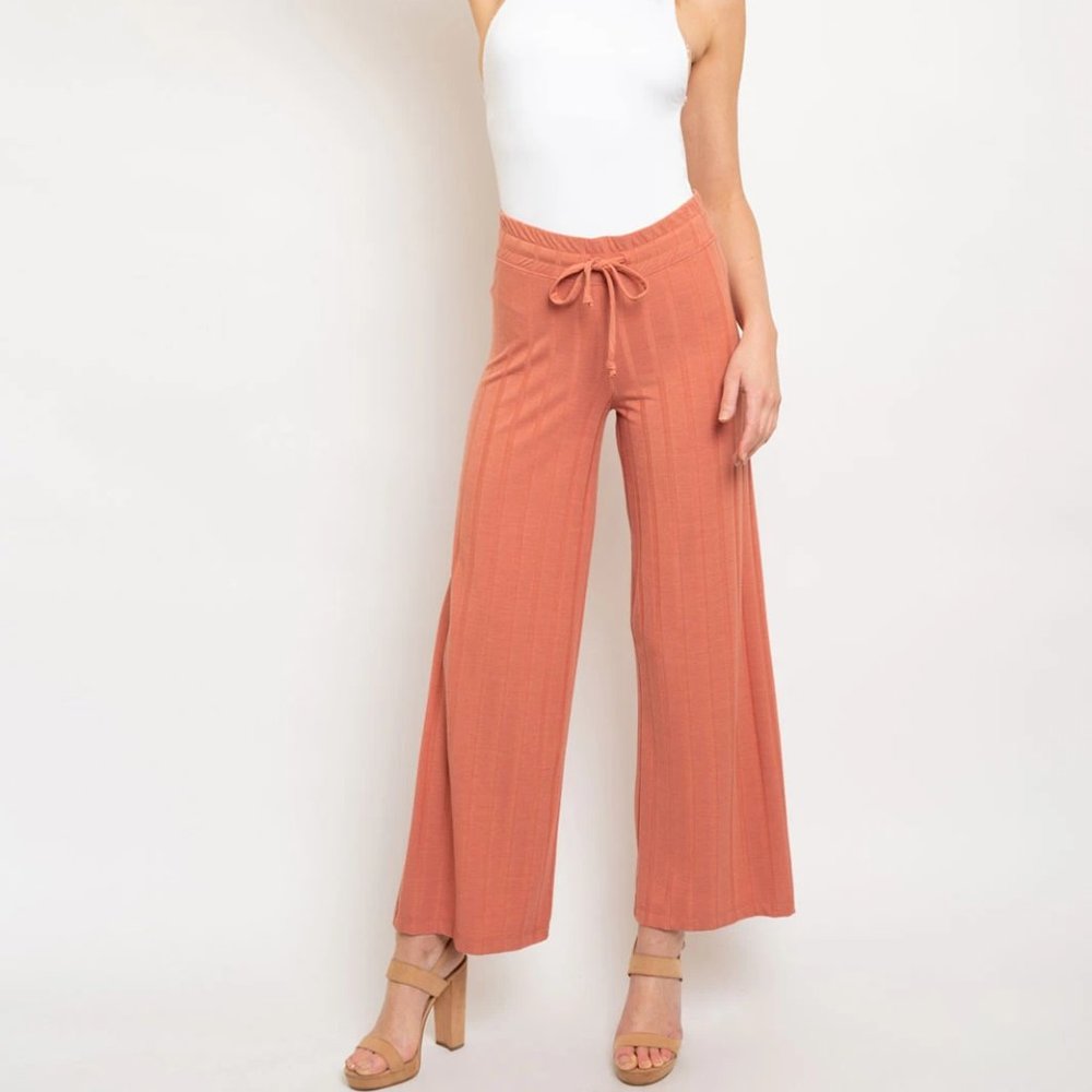 CHEERFUL AND COMFY CASUAL WIDE LEGGED PANTS - Picture 2 of 4